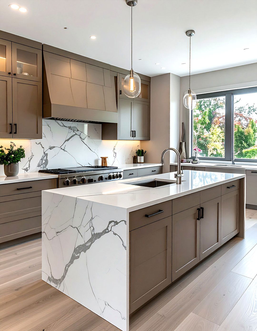 Taupe kitchen with quartz countertops - 30 taupe kitchen ideas