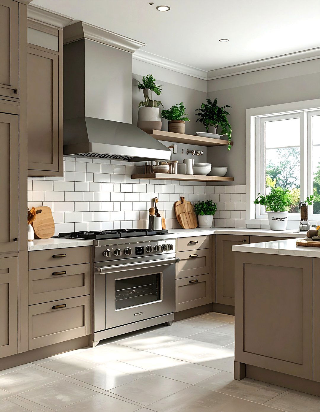 Taupe kitchen with subway tile - 30 taupe kitchen ideas