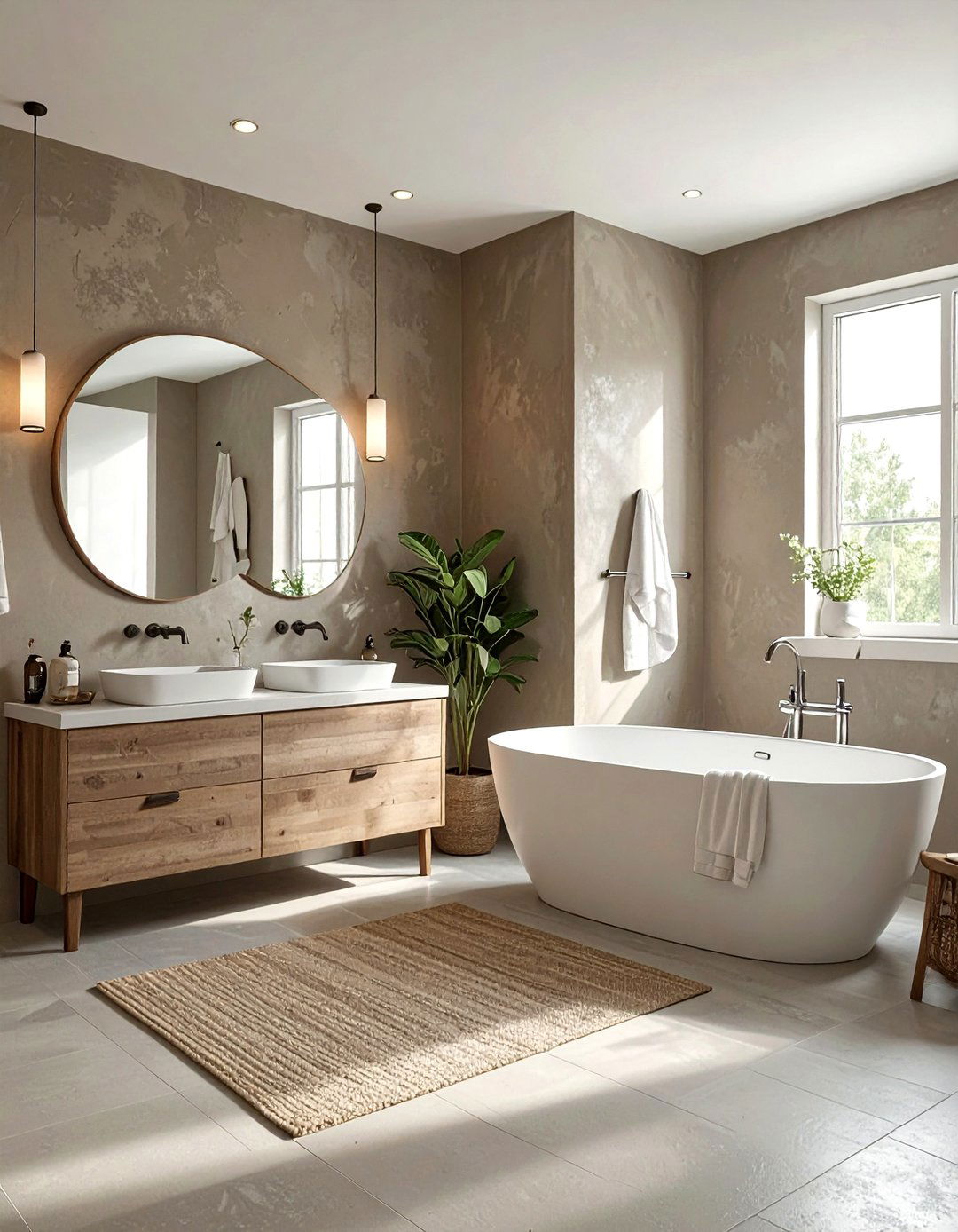 Taupe textured wall bathroom - 30 taupe bathroom ideas
