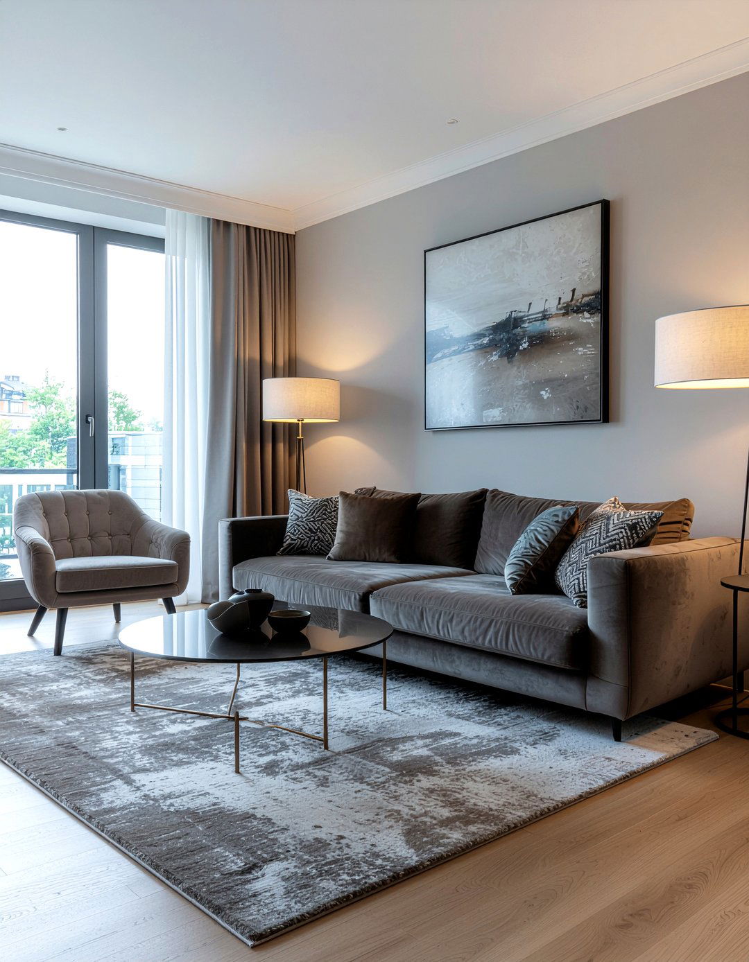 Taupe velvet living room - 30 taupe living room ideas