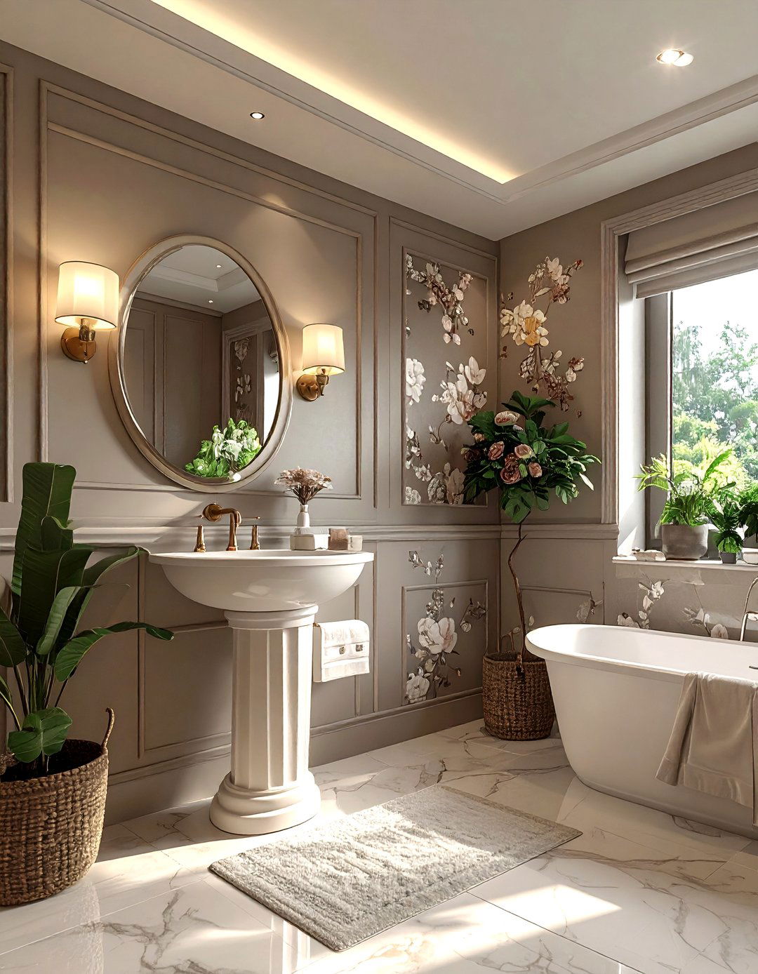 Taupe wallpaper bathroom - 30 taupe bathroom ideas