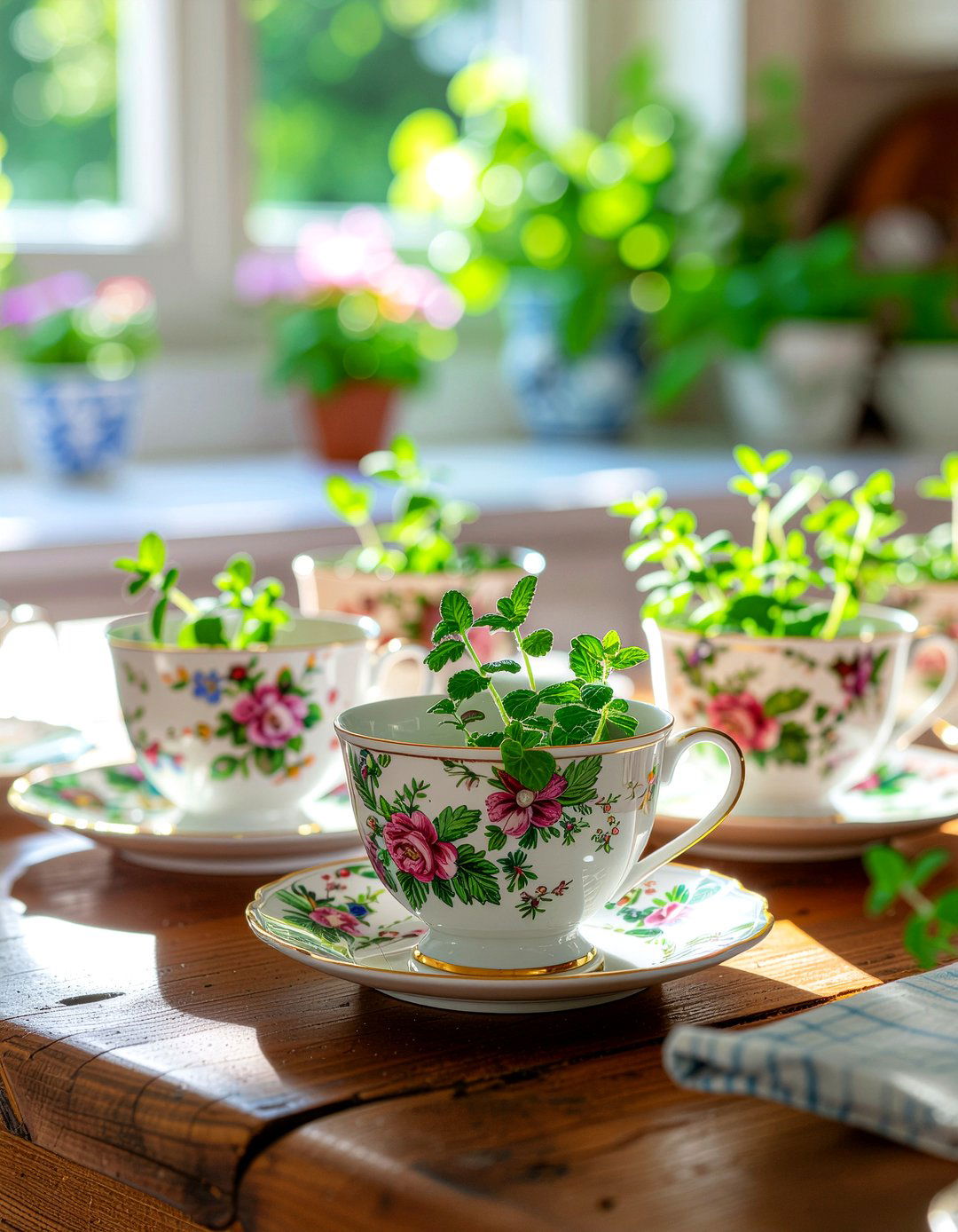 Tea Cup Herb Garden - 30 kitchen herb garden ideas