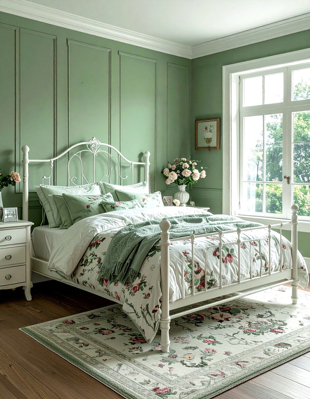 Tea Green Shabby Chic Bedroom - 30 farmhouse green bedroom ideas