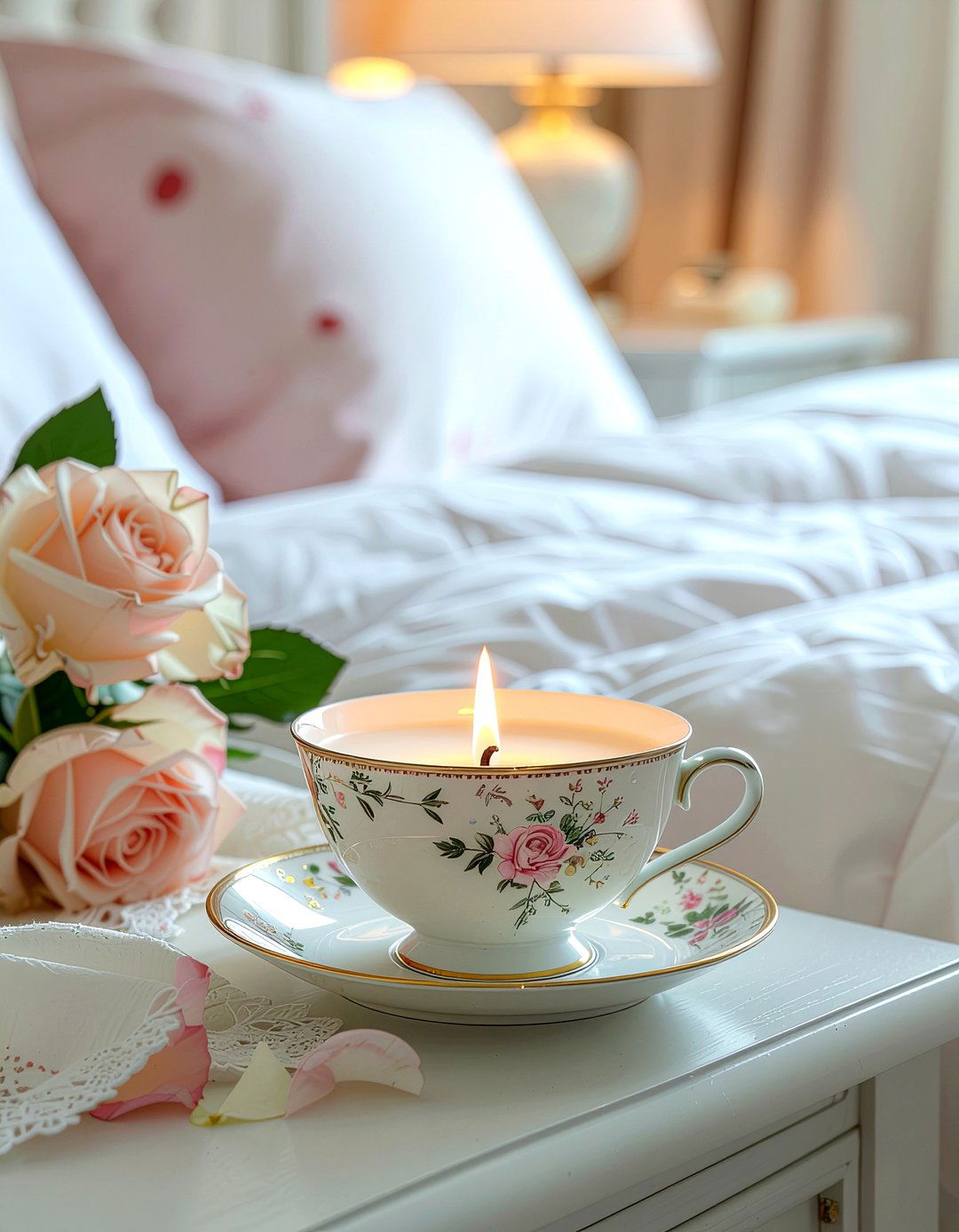 Teacup Candle - 30 upcycled bedroom ideas