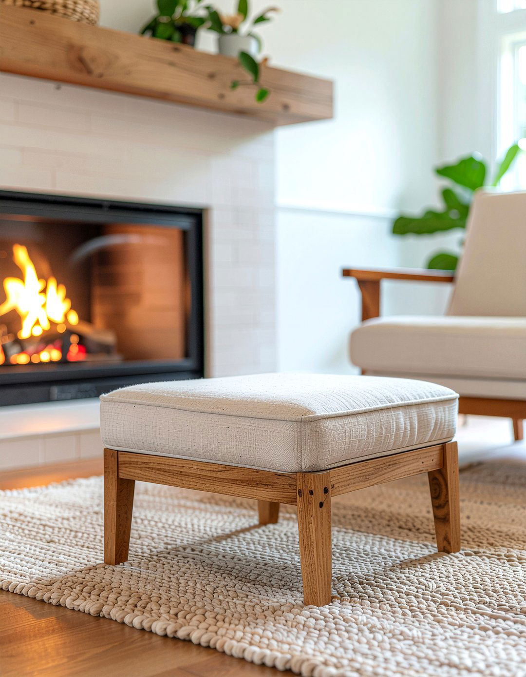 Teak Footstool - 30 living room teak furniture ideas