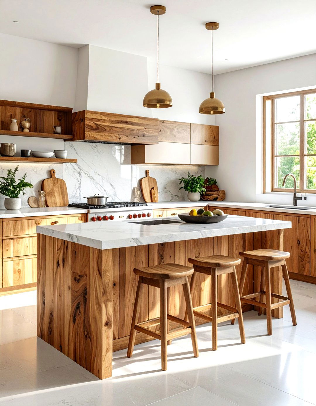 Teak Kitchen Accents - 30 warm brown kitchen ideas