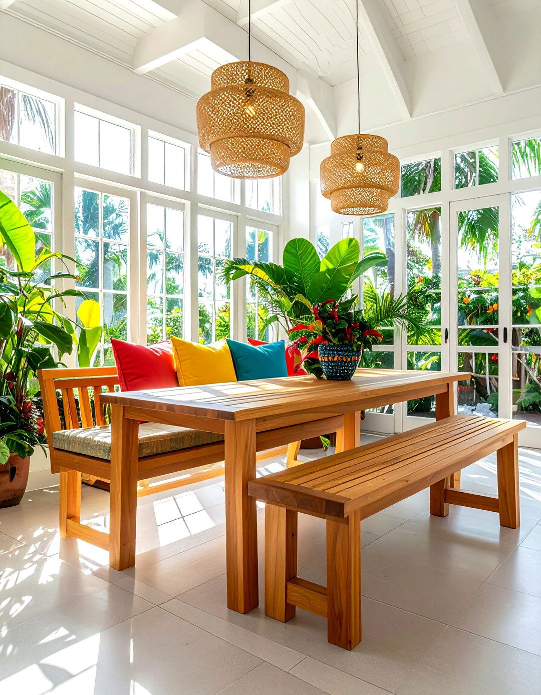 Teak Outdoor Dining Bench - 30 wood dining bench ideas