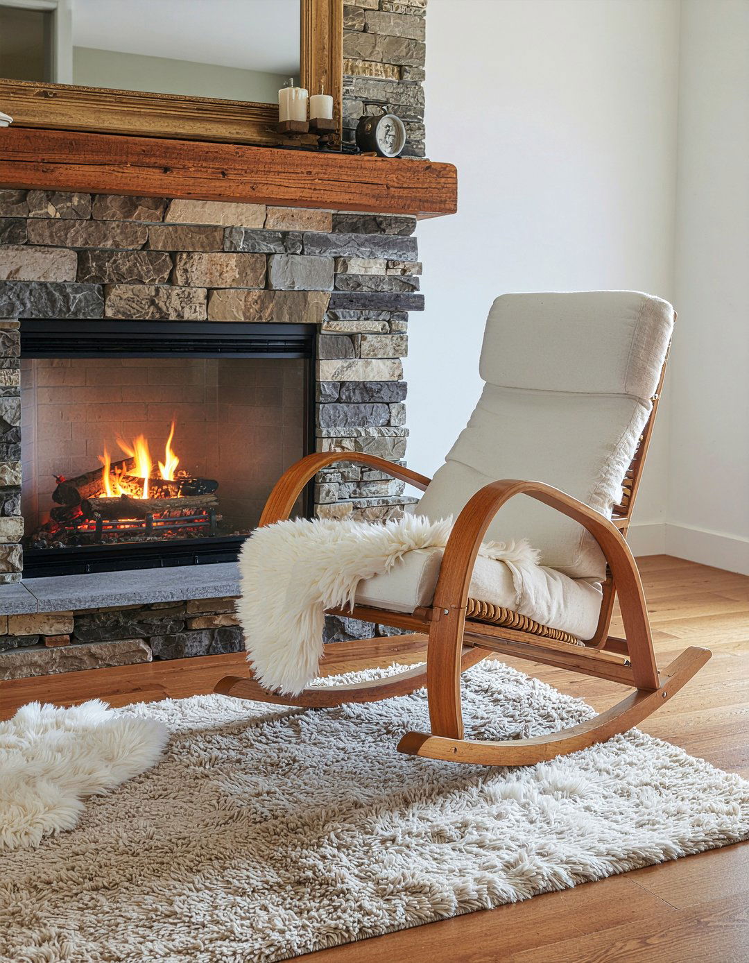 Teak Rocking Chair - 30 living room teak furniture ideas