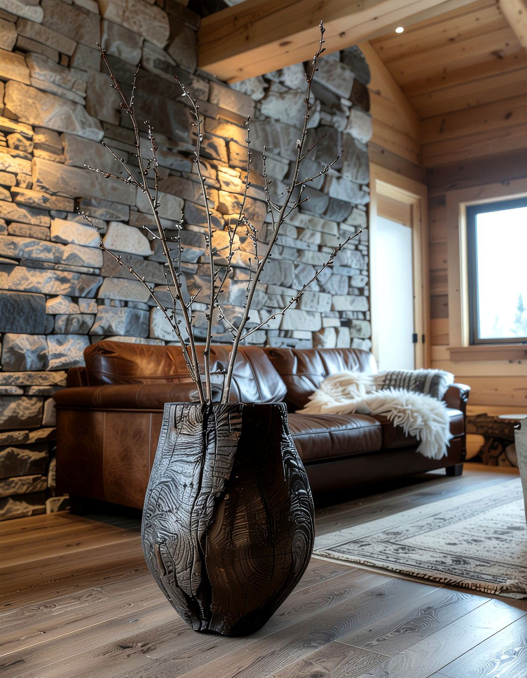 Teak Root Floor Vase - 30 floor vase ideas