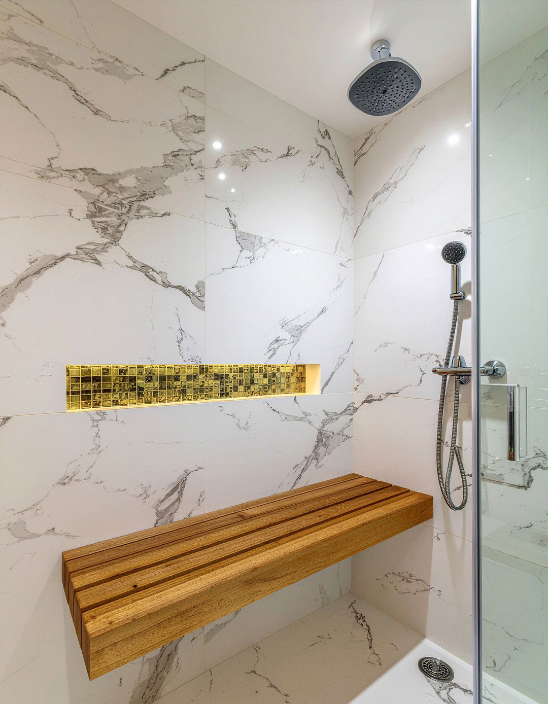 Teak Shower Bench - 30 bathroom investment piece ideas