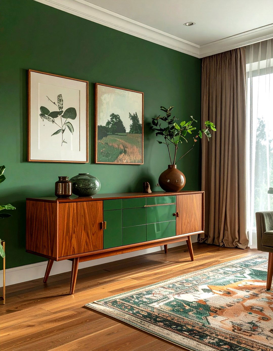 Teak Sideboard Cabinet - 30 forest green dining room ideas