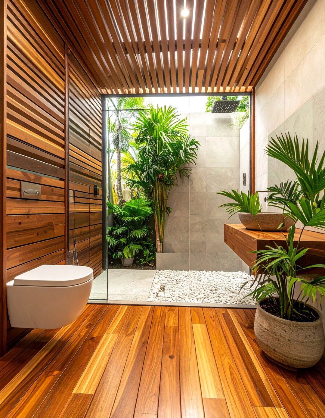 Teak Wood Bathroom Flooring - 30 wood floor bathroom ideas