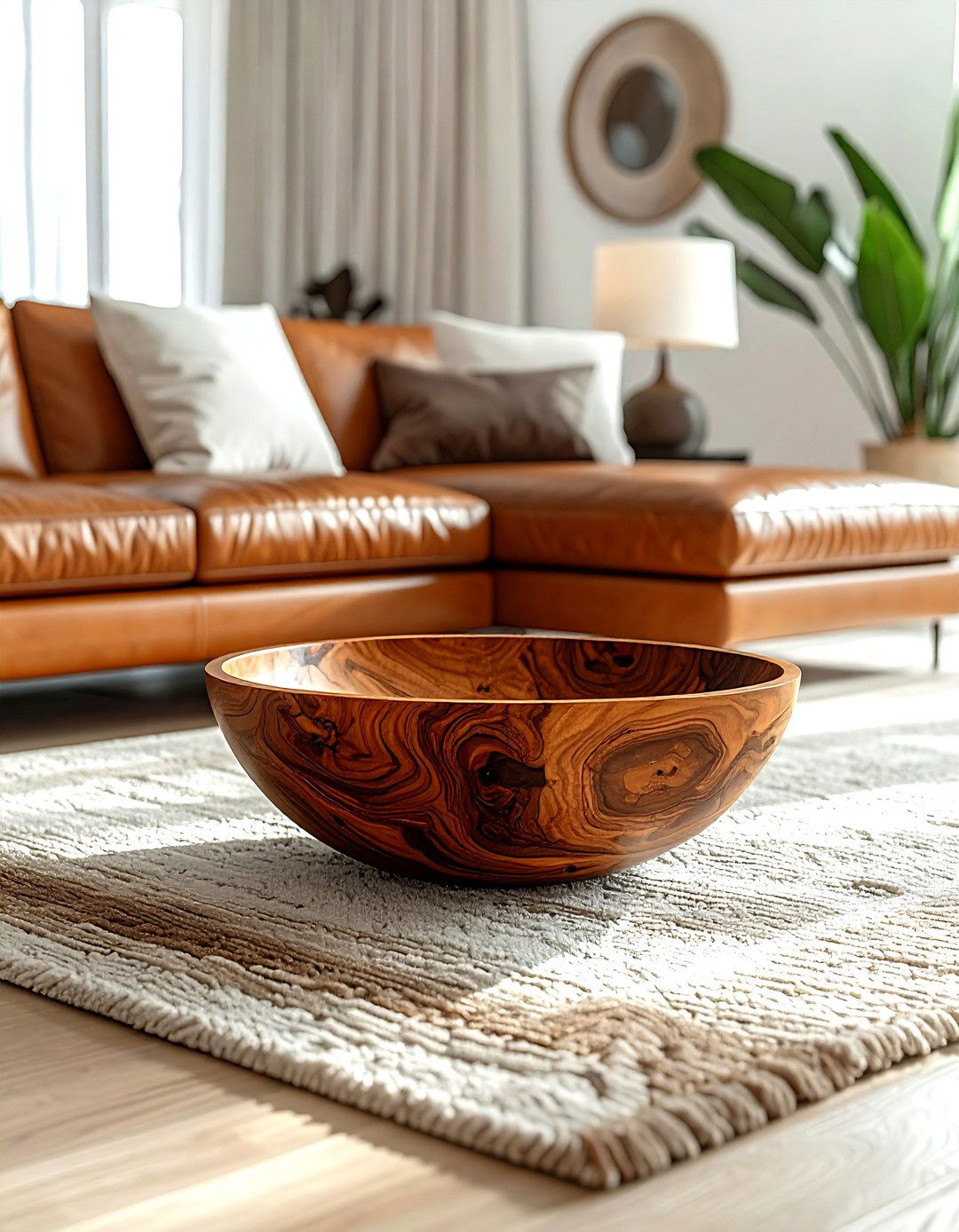Teak Wood Bowl - 30 coffee table bowl ideas