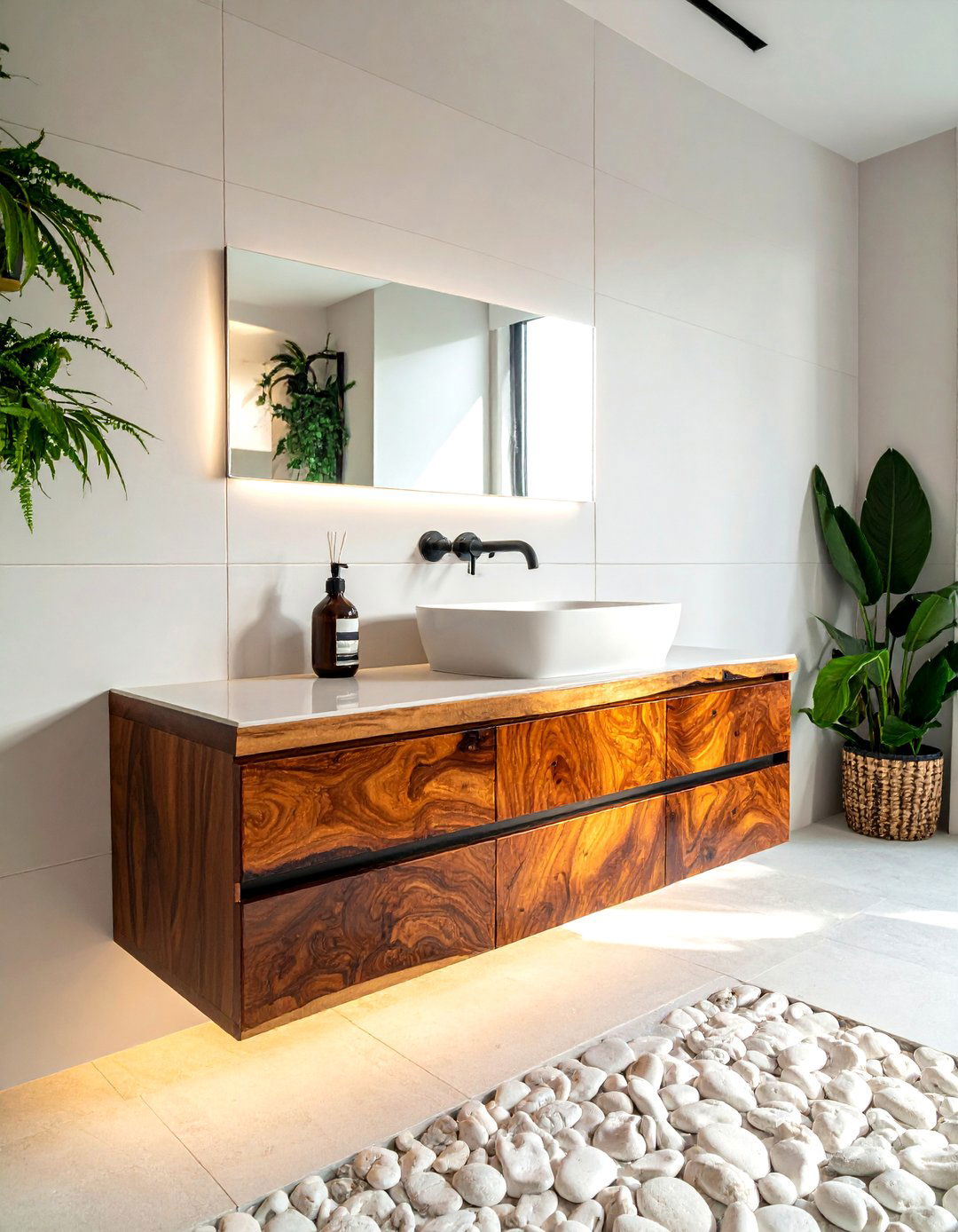 Teak Wood Countertop - 30 bathroom vanity countertop ideas