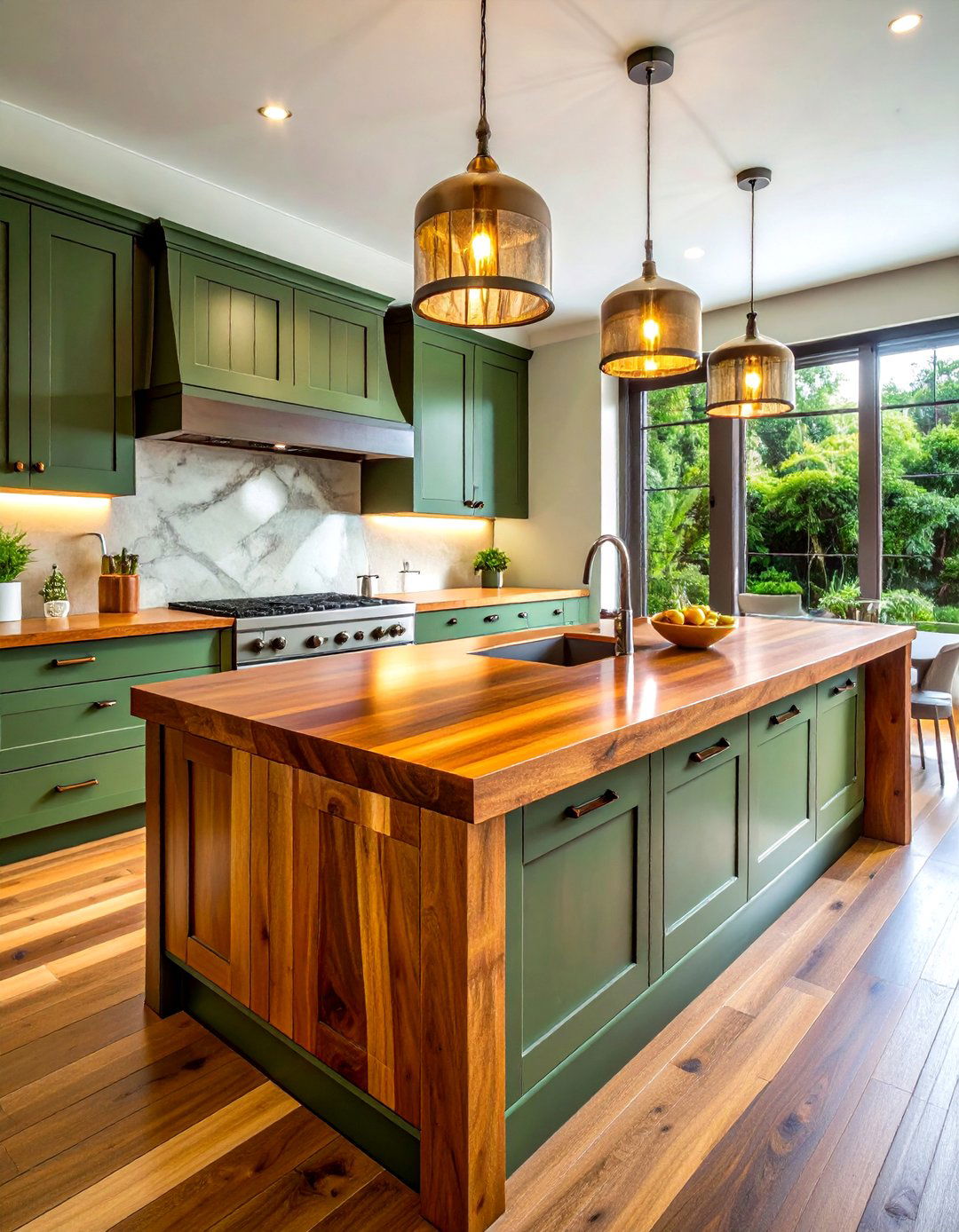 Teak Wood Countertops - 30 tropical kitchen ideas
