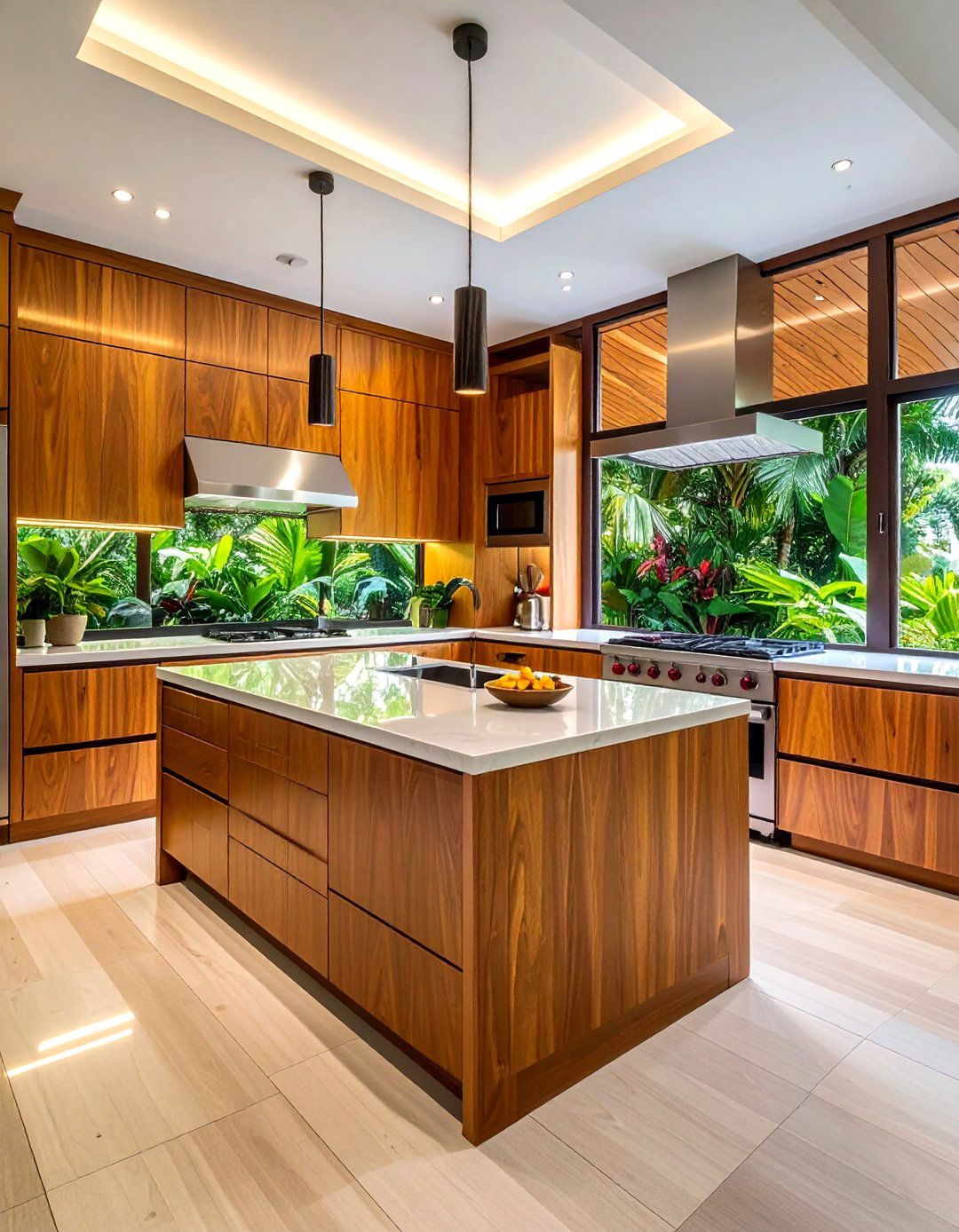 Teak Wood Kitchen - 30 warm wood kitchen ideas