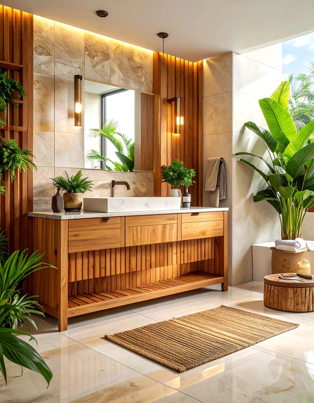 Teak Wood Vanity - 30 wood vanity bathroom ideas