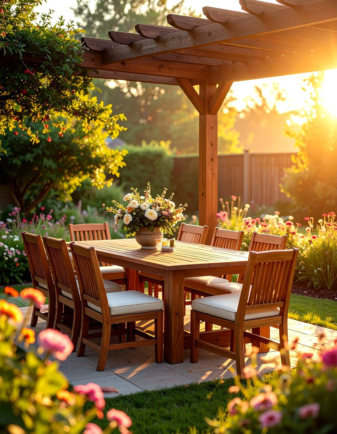 Teak dining set - 30 outdoor furniture ideas