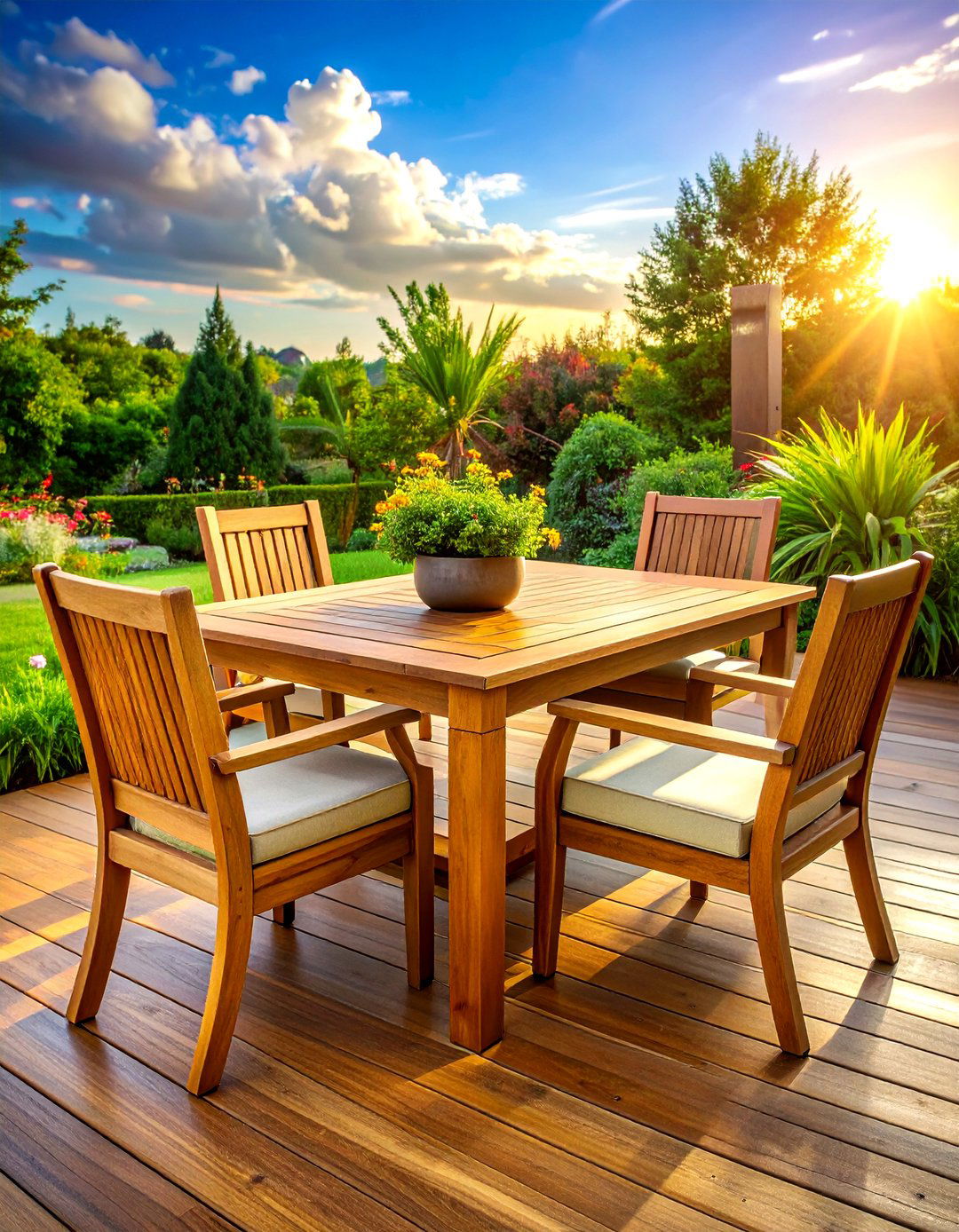 Teak outdoor furniture - 30 natural home decor ideas