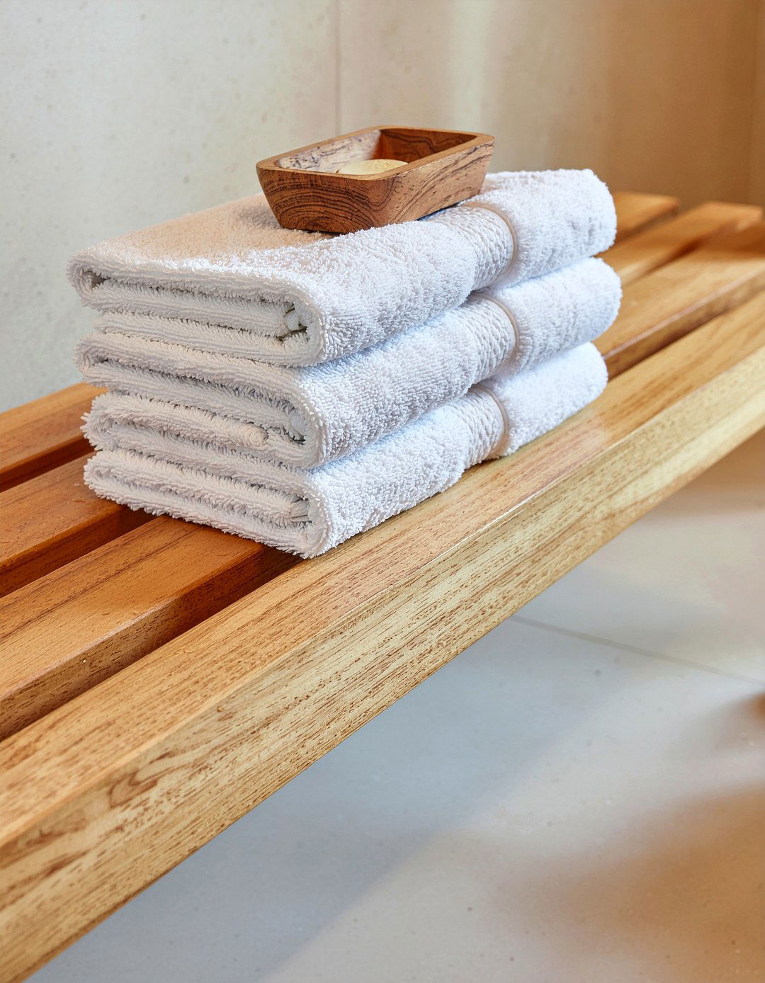Teak shower bench - 30 bathroom chair ideas