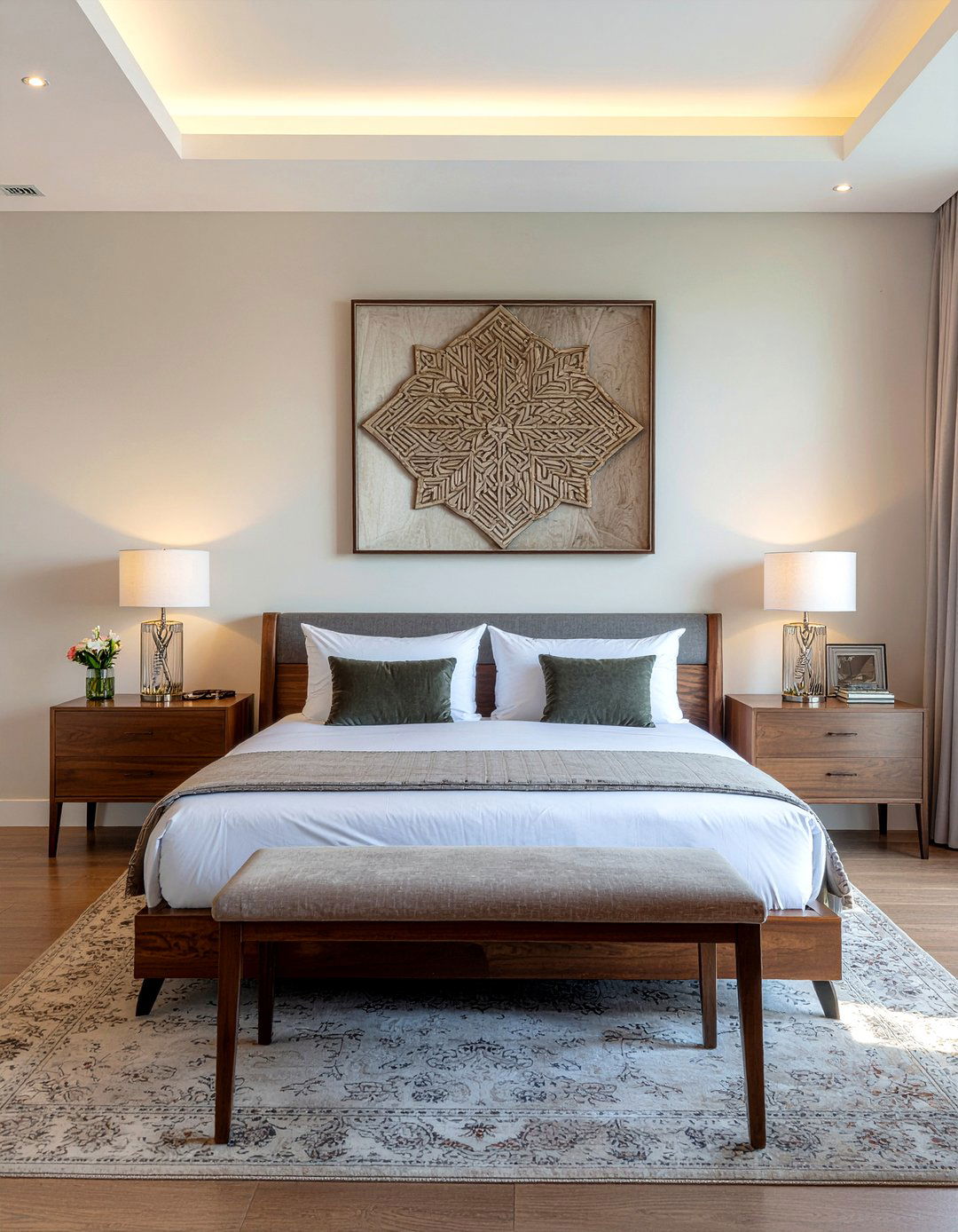 Teak wall art - 30 bedroom teak furniture ideas