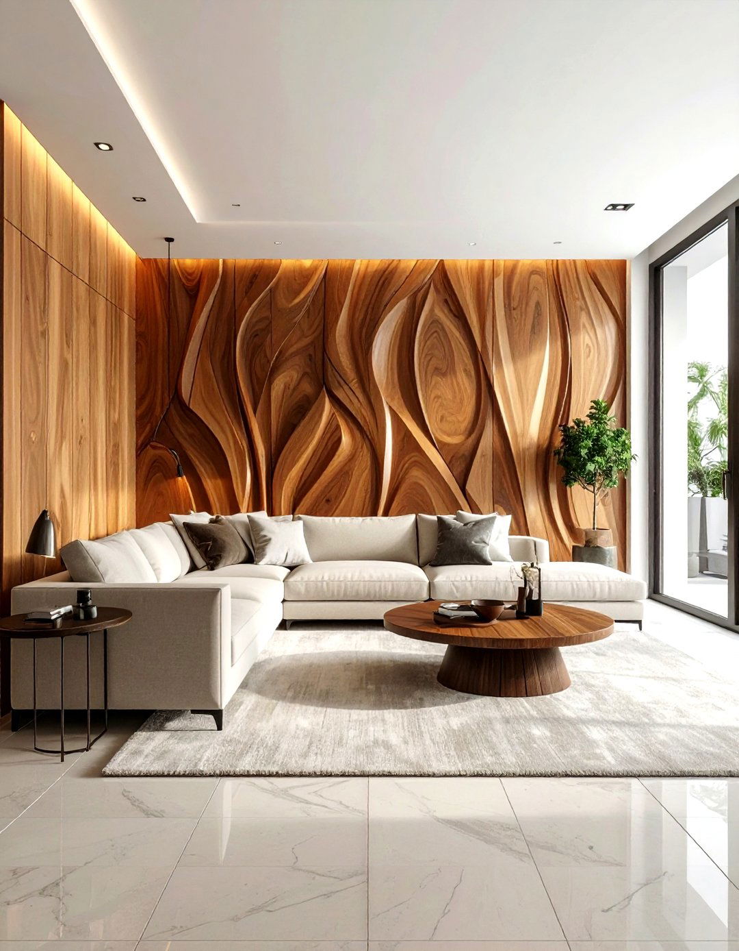 Teak wall panels - 30 living room paneled walls ideas