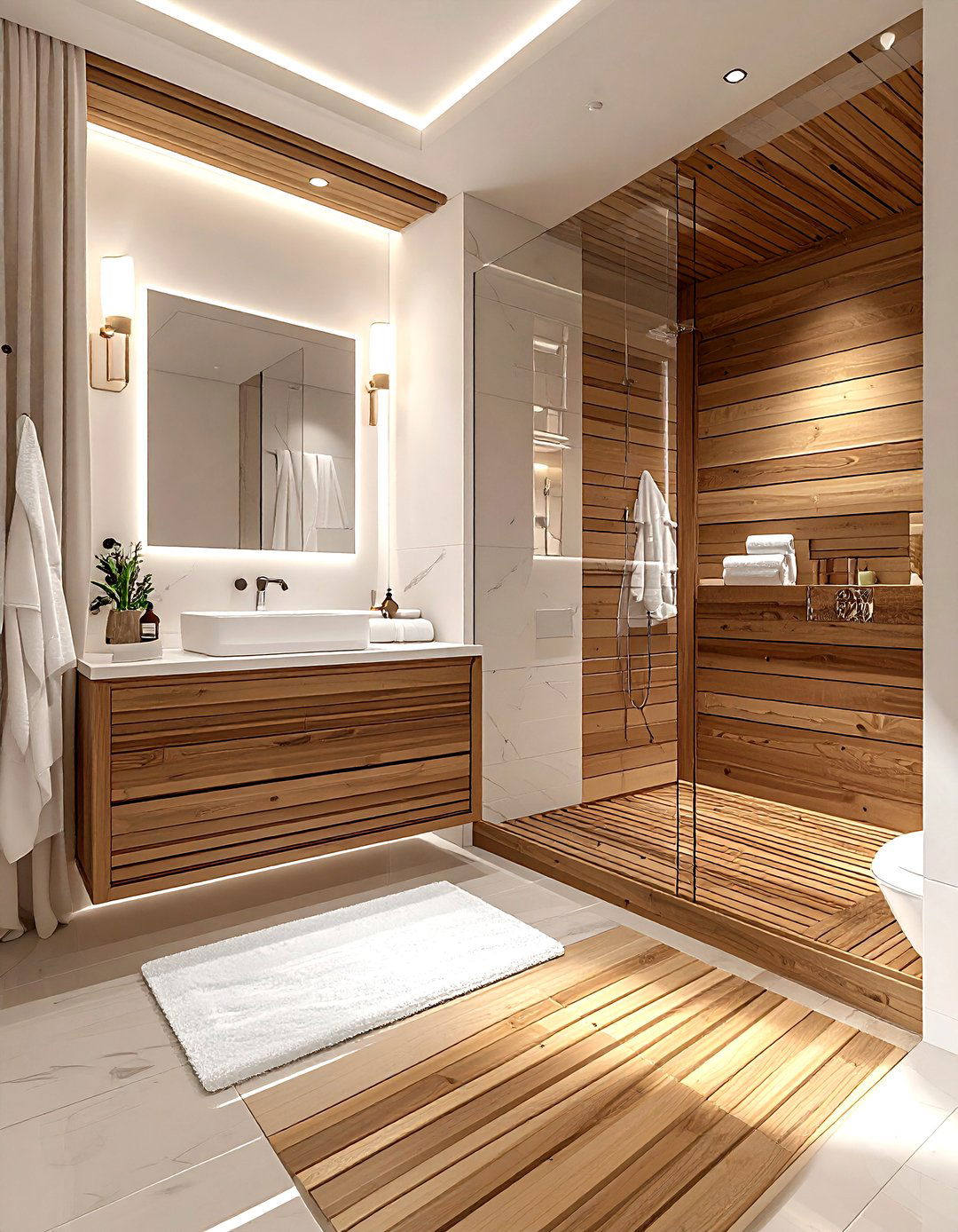 Teak wood bathroom - 30 tropical bathroom ideas