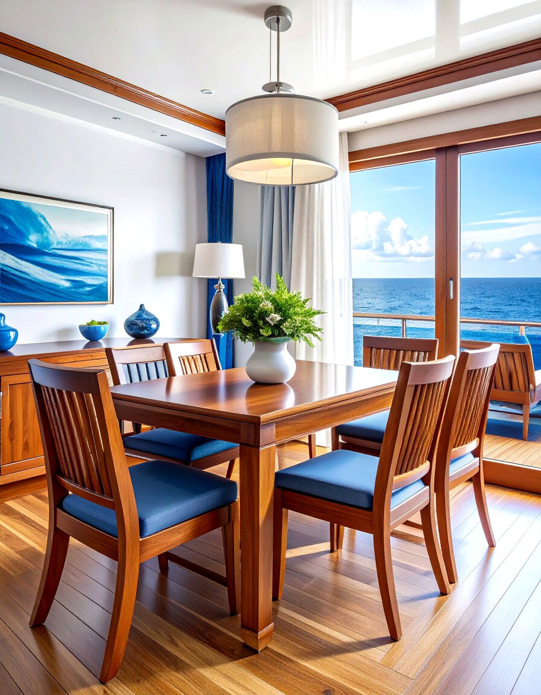 Teak wood furniture - 30 nautical dining room ideas