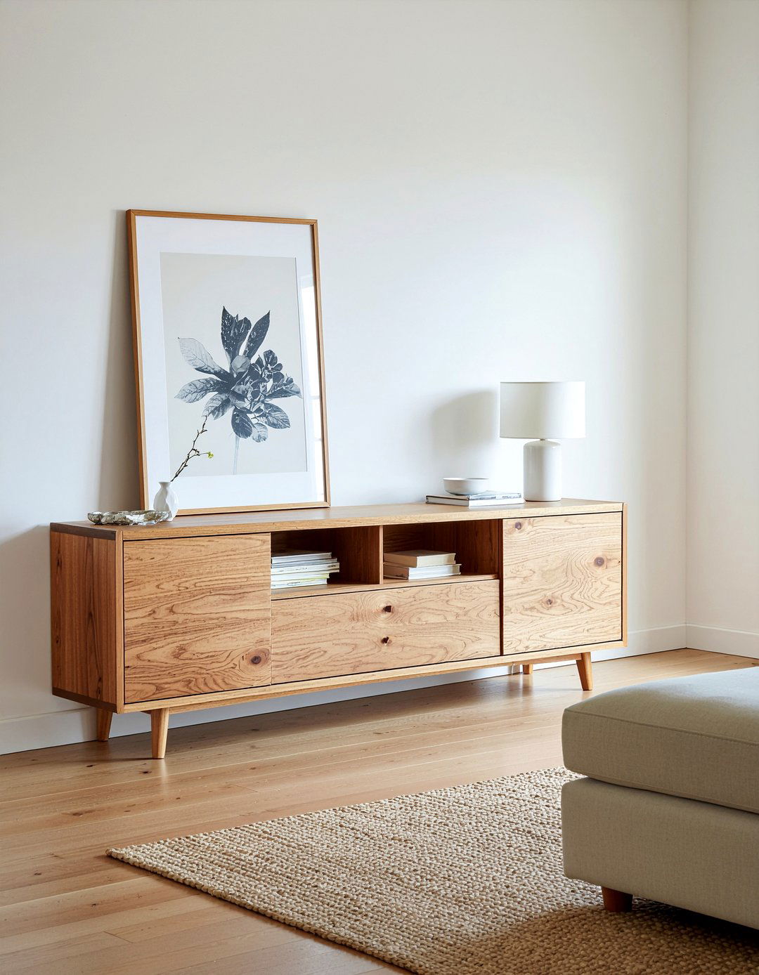 Teak wood tv console - 30 living room tv stand ideas