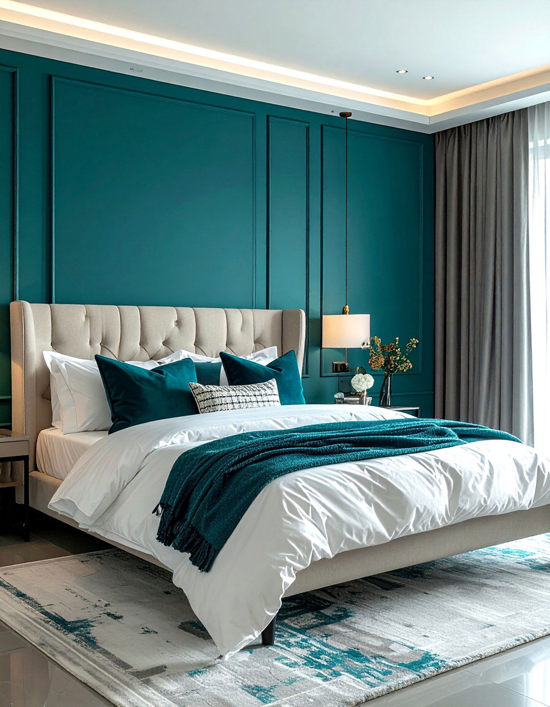 Teal Accent Wall Bedroom - 30 teal bedroom ideas