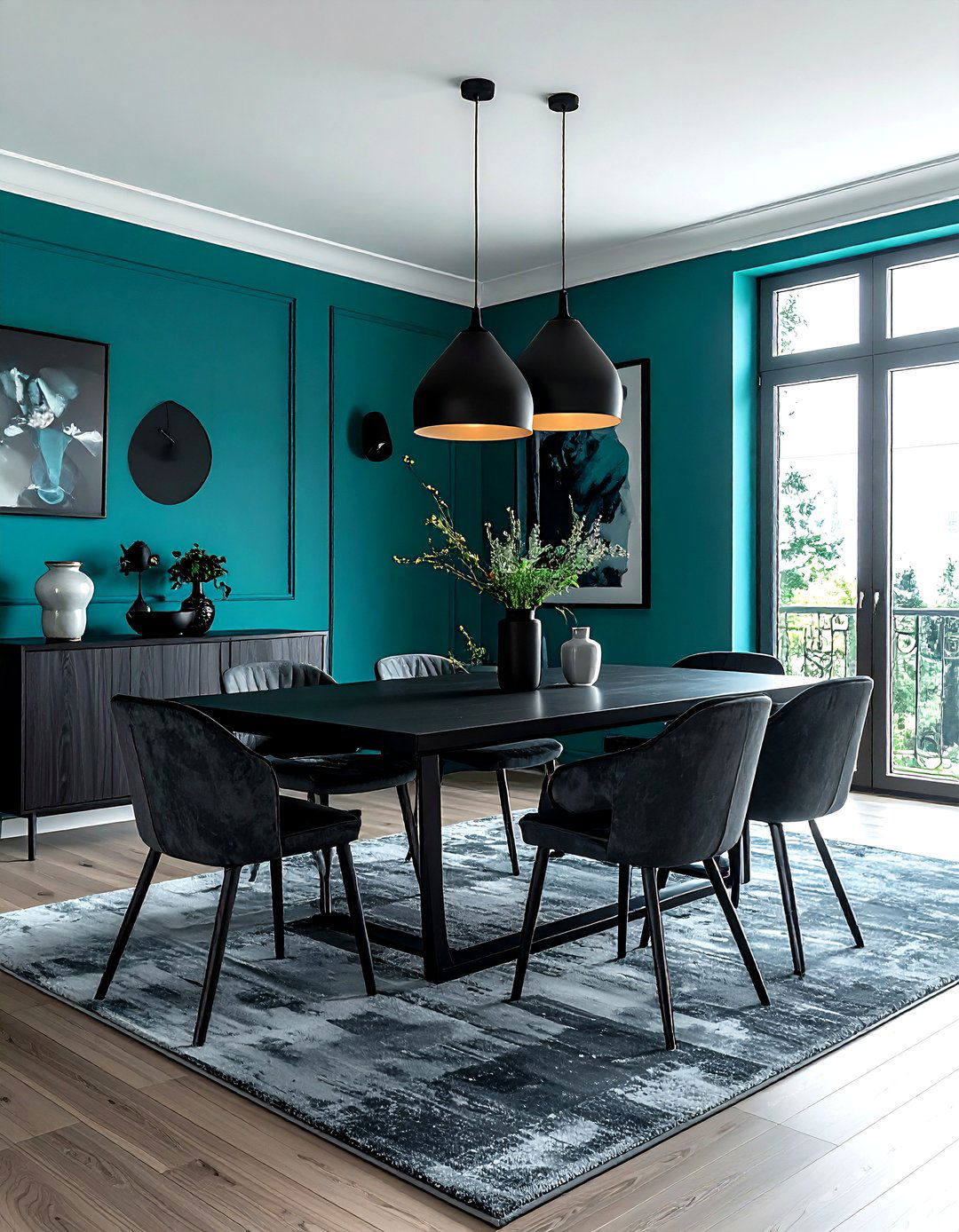 Teal And Black Dining Room - 30 cool teal dining room ideas