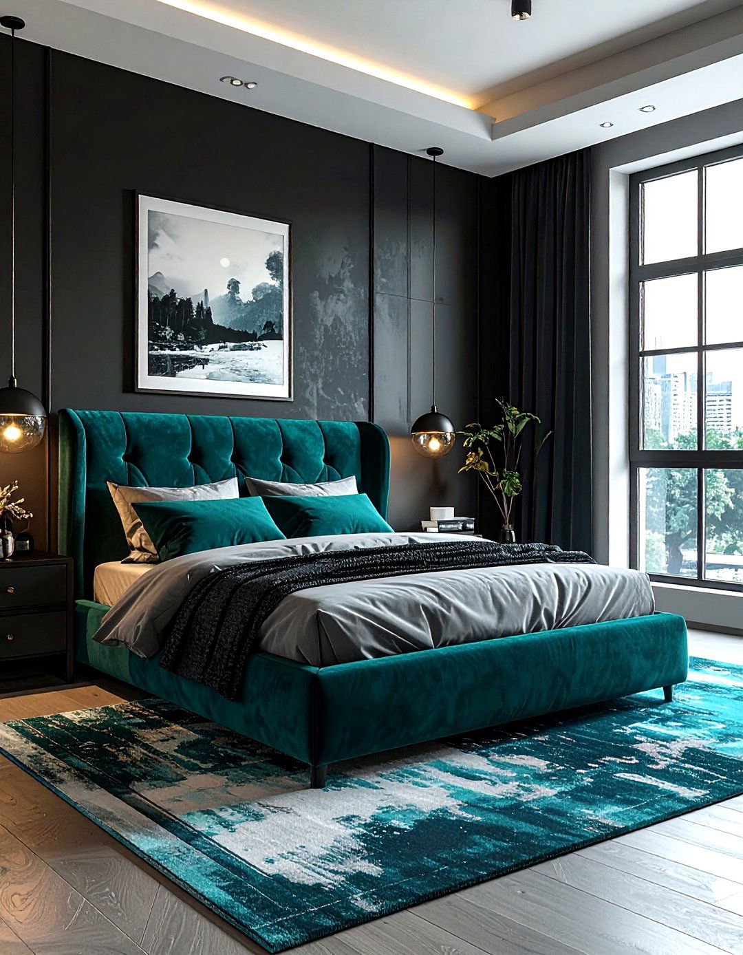 Teal And Black Industrial Bedroom - 30 industrial teal bedroom ideas