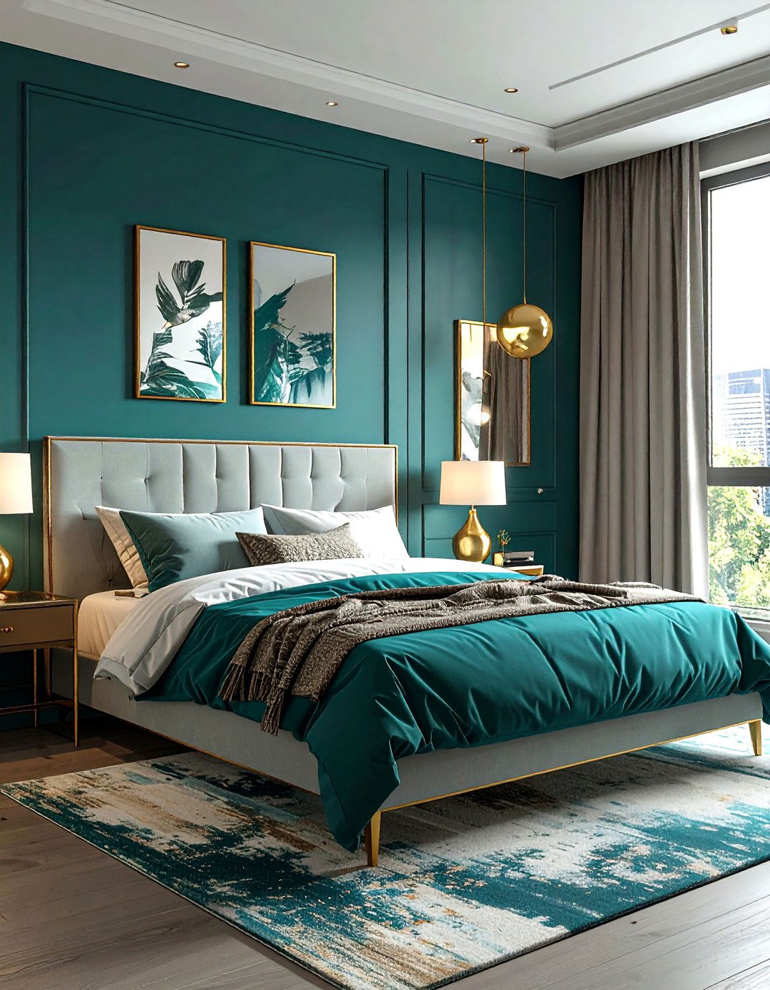 Teal And Brass Industrial Bedroom - 30 industrial teal bedroom ideas