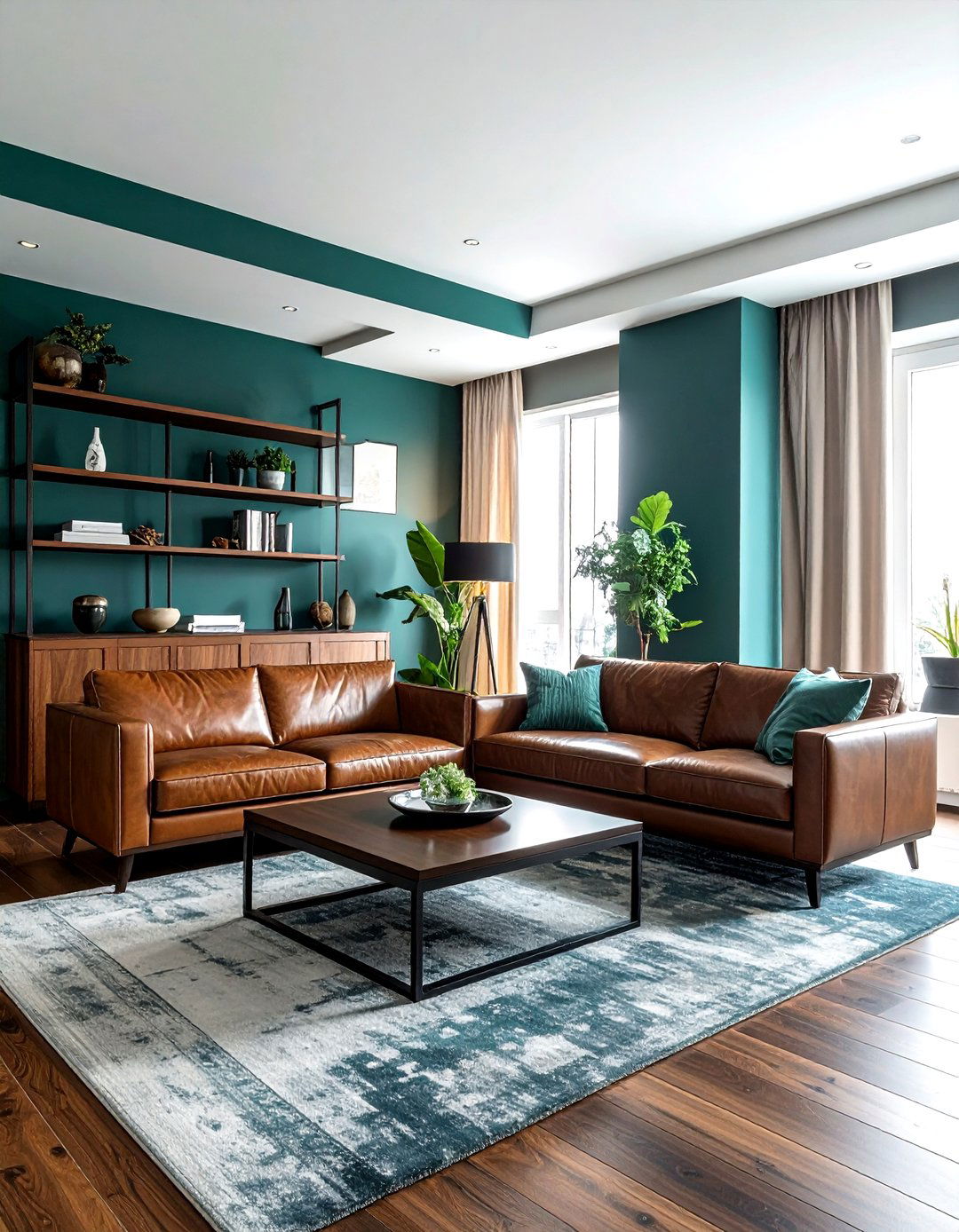 Teal And Brown - 30 modern teal living room ideas