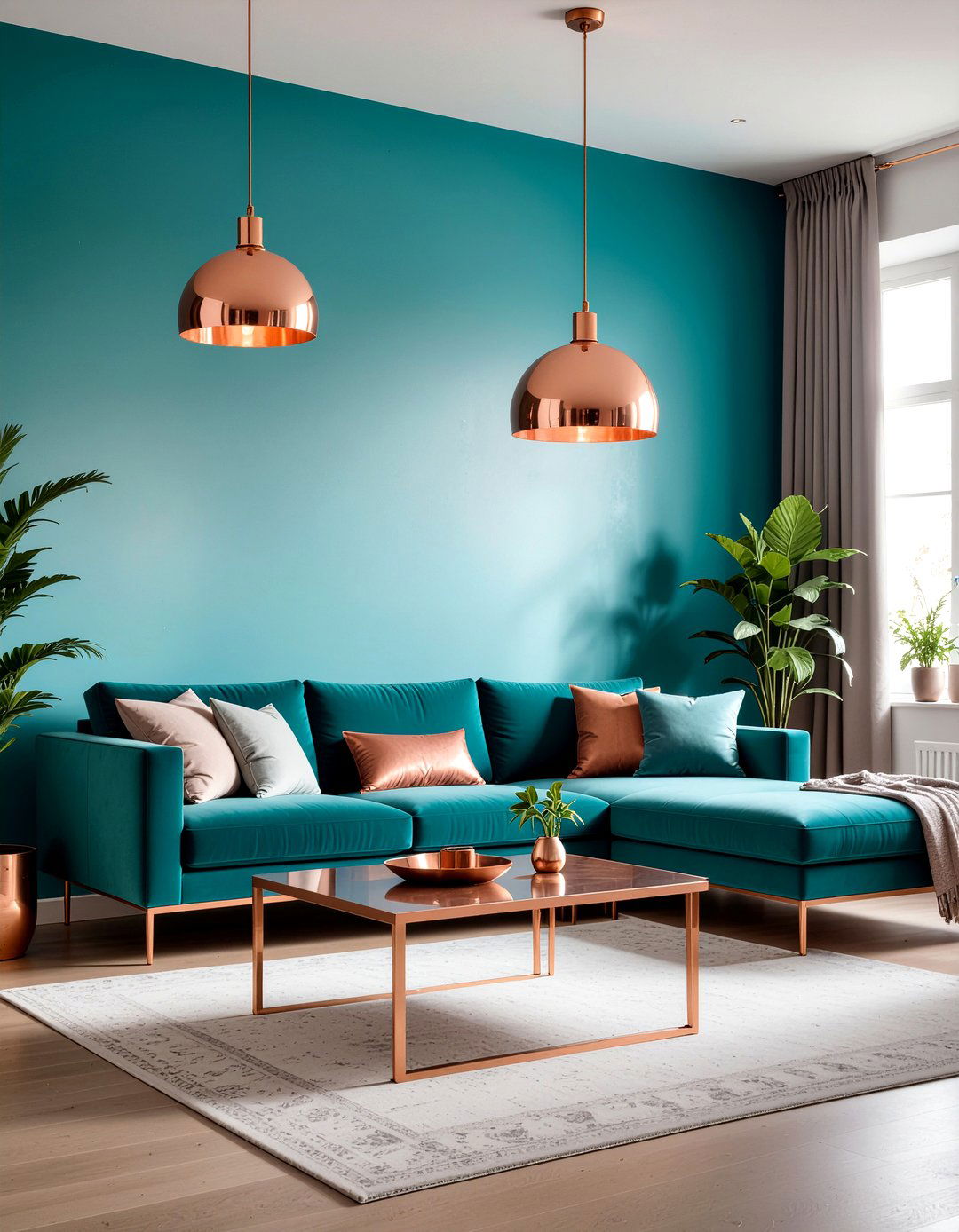 Teal And Copper Living Room - 30 teal living room ideas