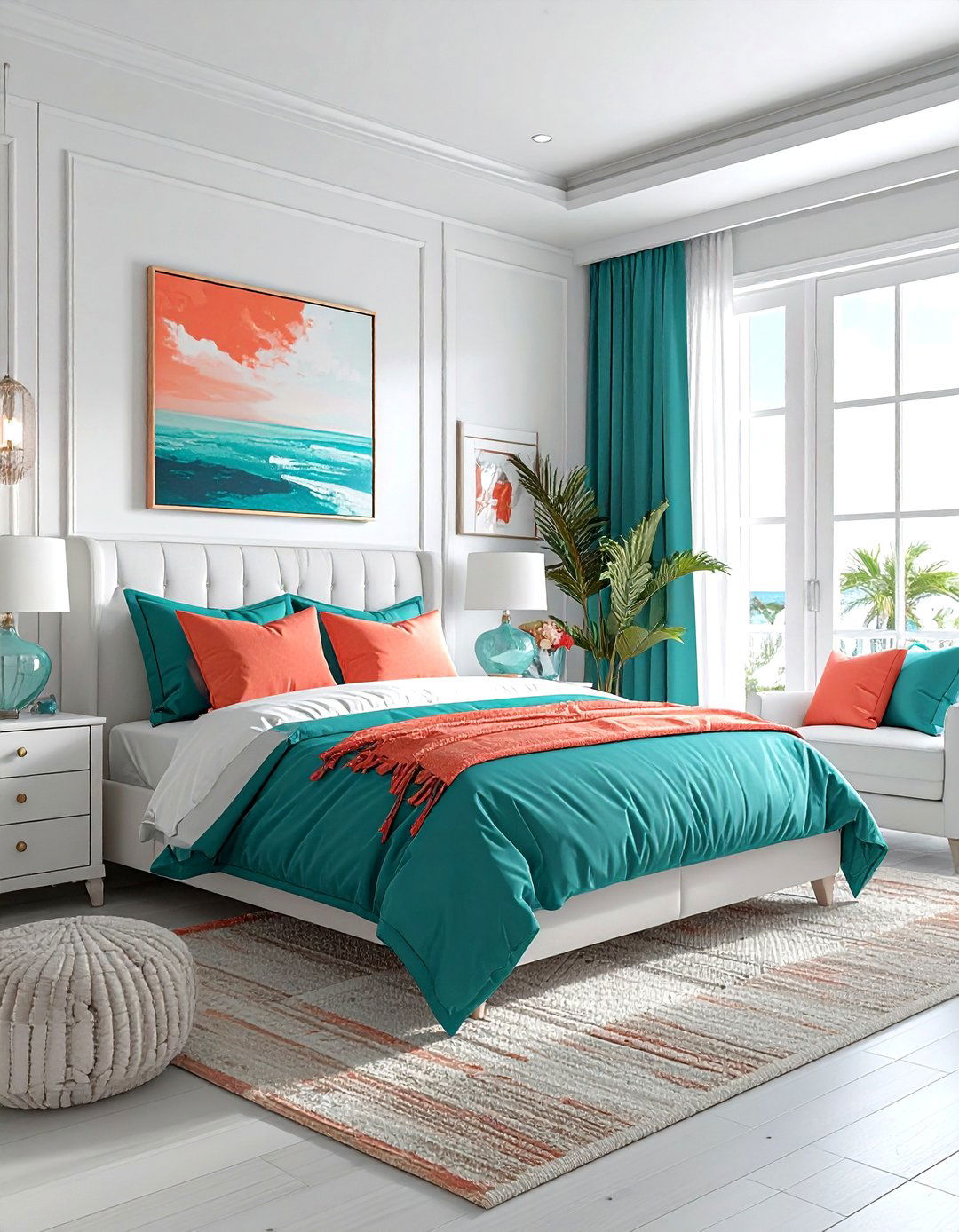 Teal And Coral Coastal Bedroom - 30 coastal teal bedroom ideas