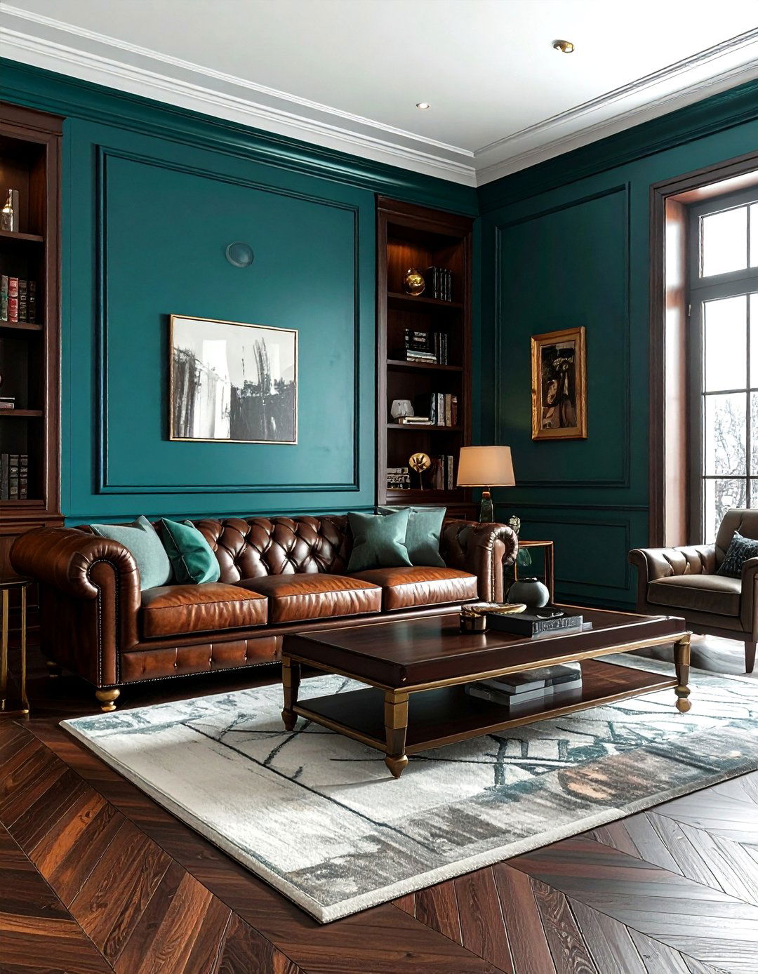 Teal And Dark Wood - 30 cool teal living room ideas