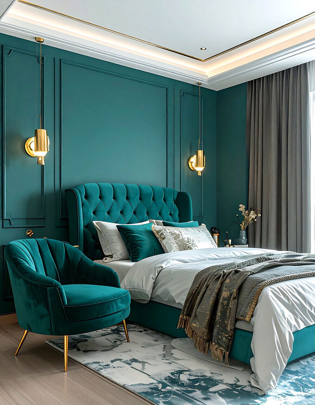 Teal And Gold Bedroom - 30 teal bedroom ideas