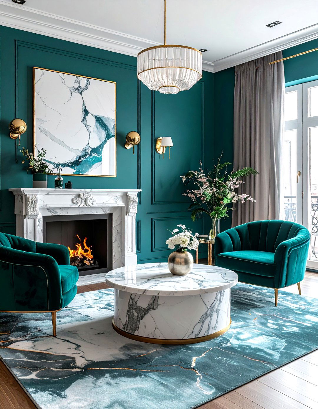 Teal And Marble Decor - 30 cool teal living room ideas