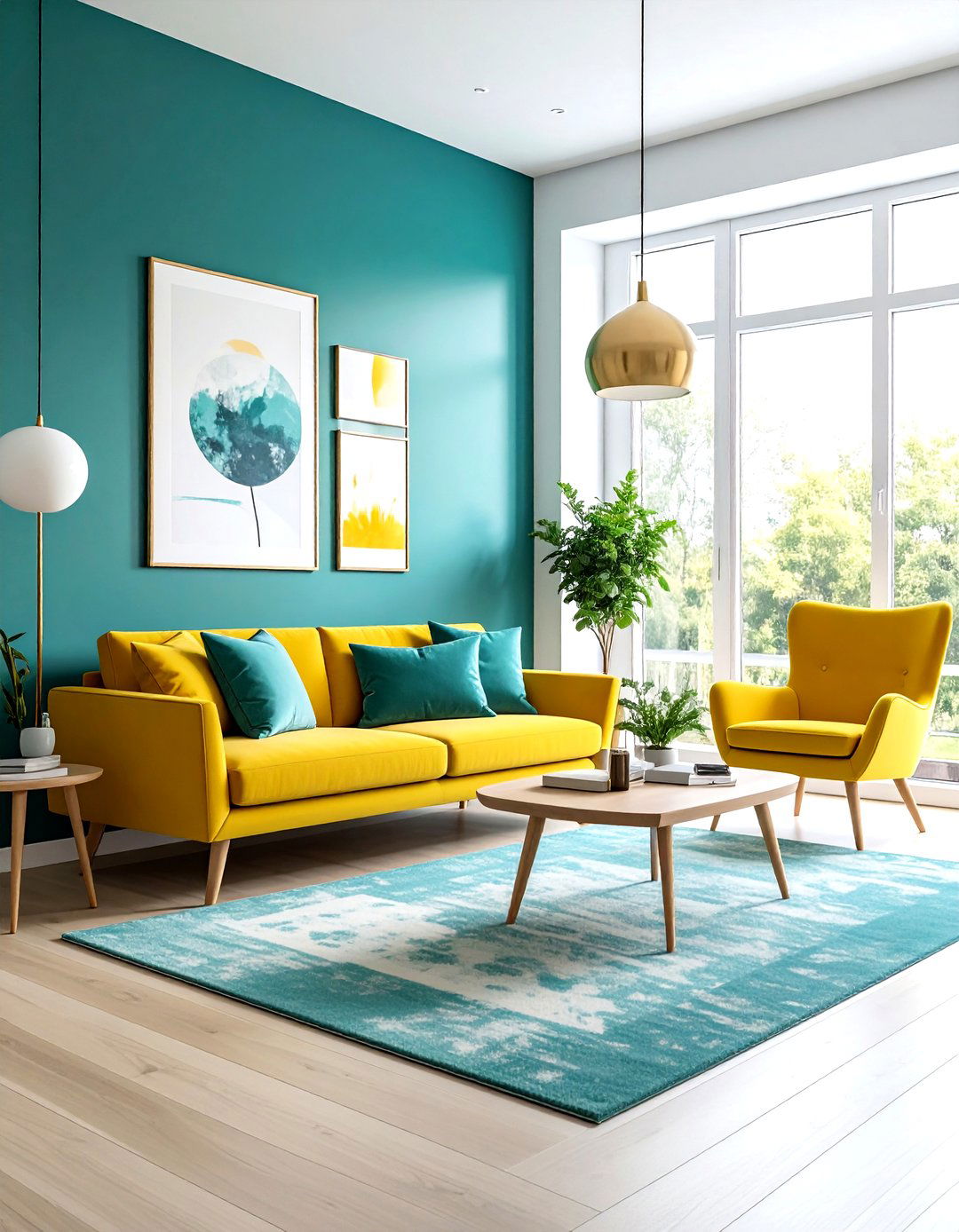 Teal And Mustard Yellow - 30 modern teal living room ideas