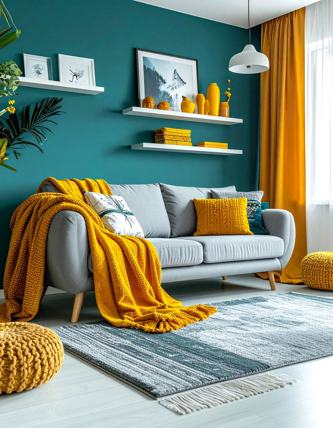 Teal And Mustard Yellow - 30 cool teal living room ideas