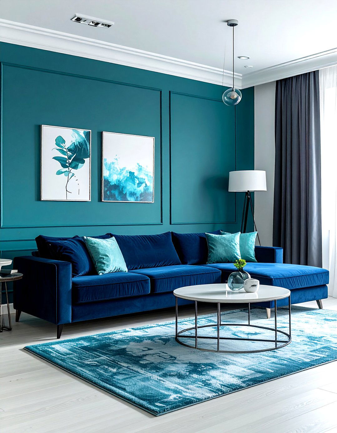 Teal And Navy Blue - 30 modern teal living room ideas