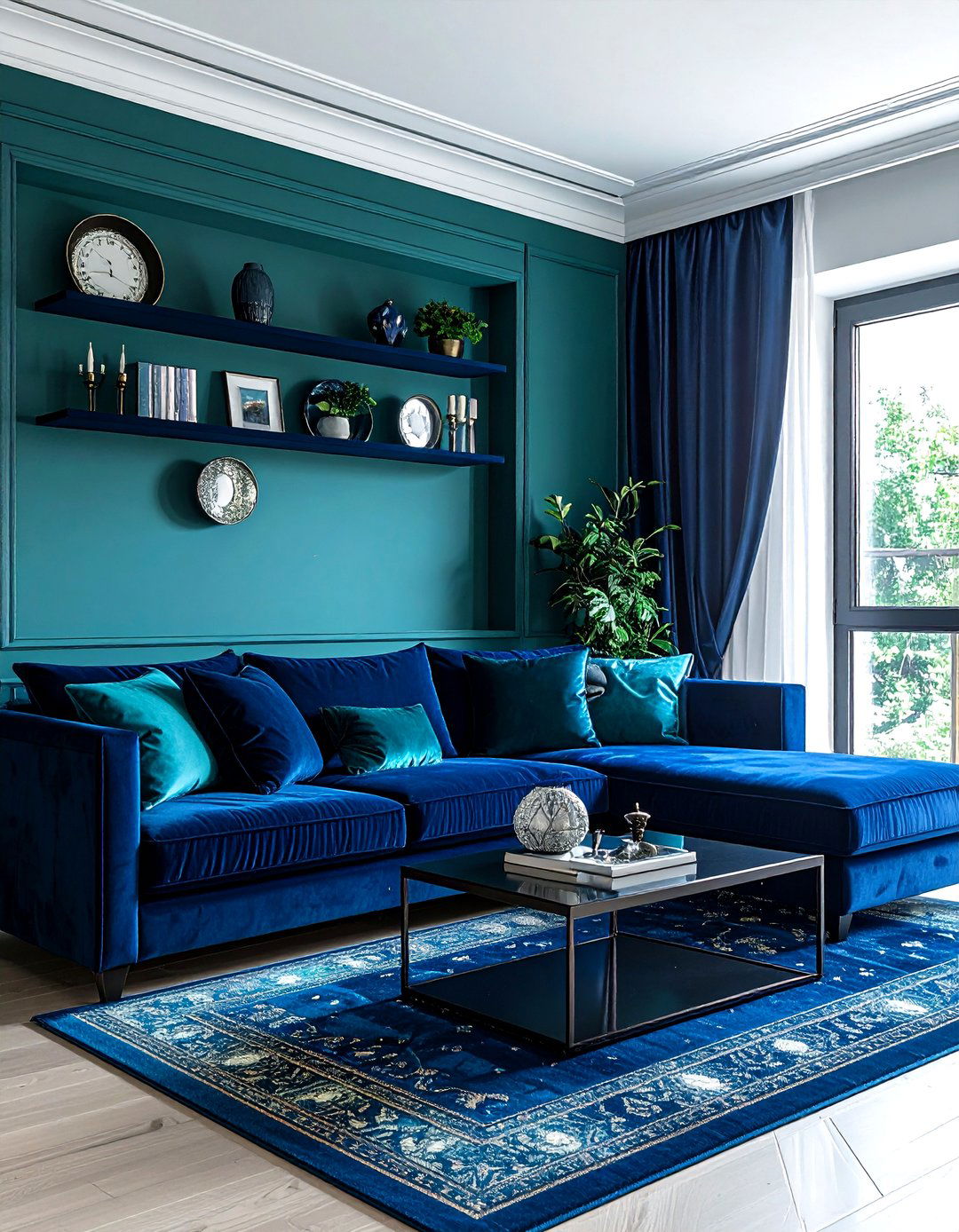 Teal And Navy Blue - 30 cool teal living room ideas