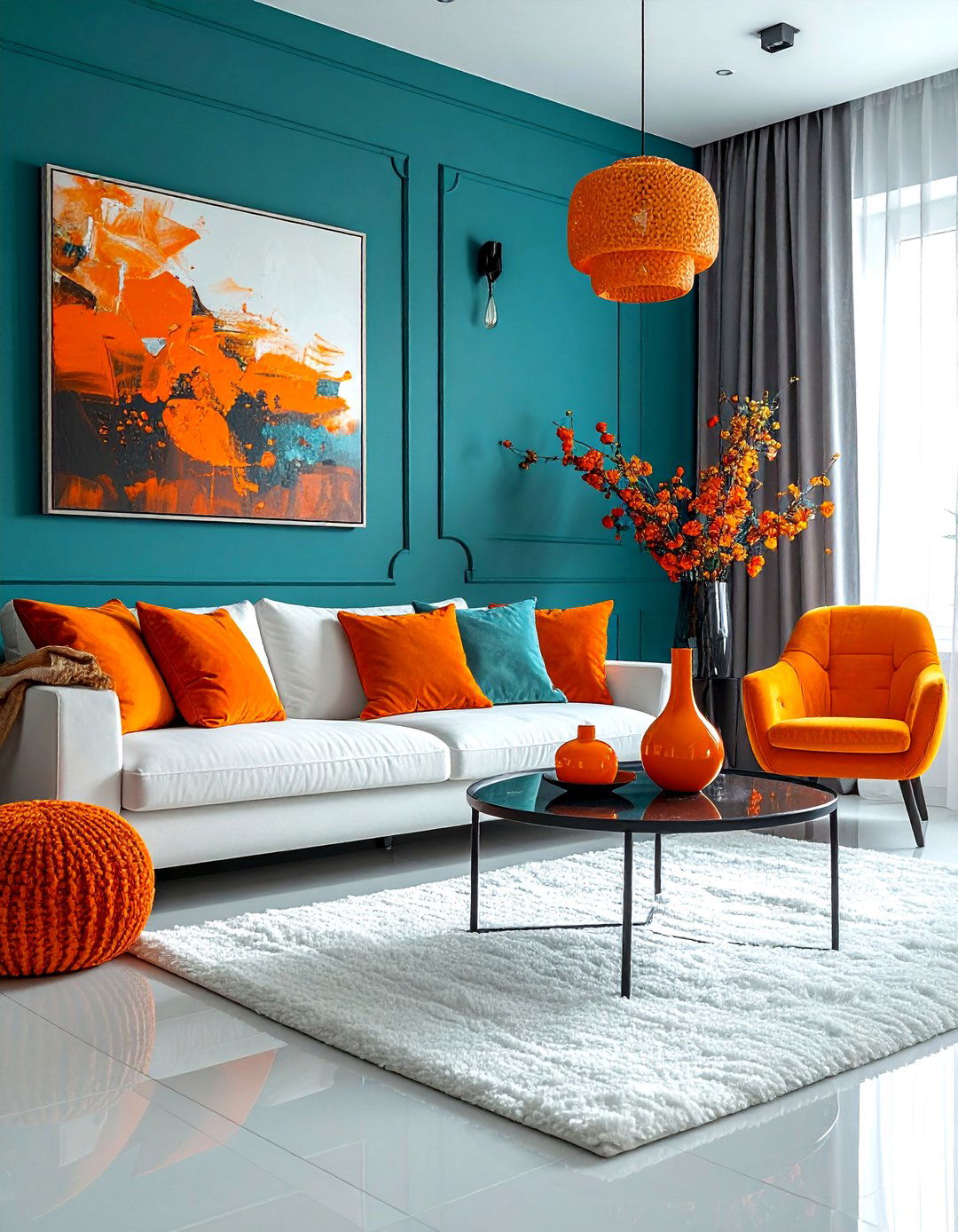 Teal And Orange Decor - 30 cool teal living room ideas