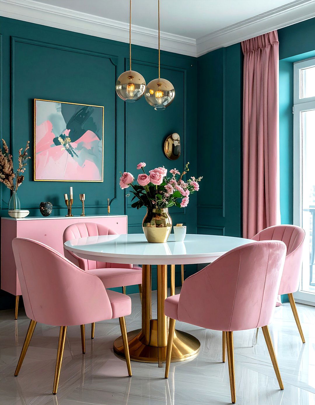Teal And Pink Dining Room - 30 cool teal dining room ideas
