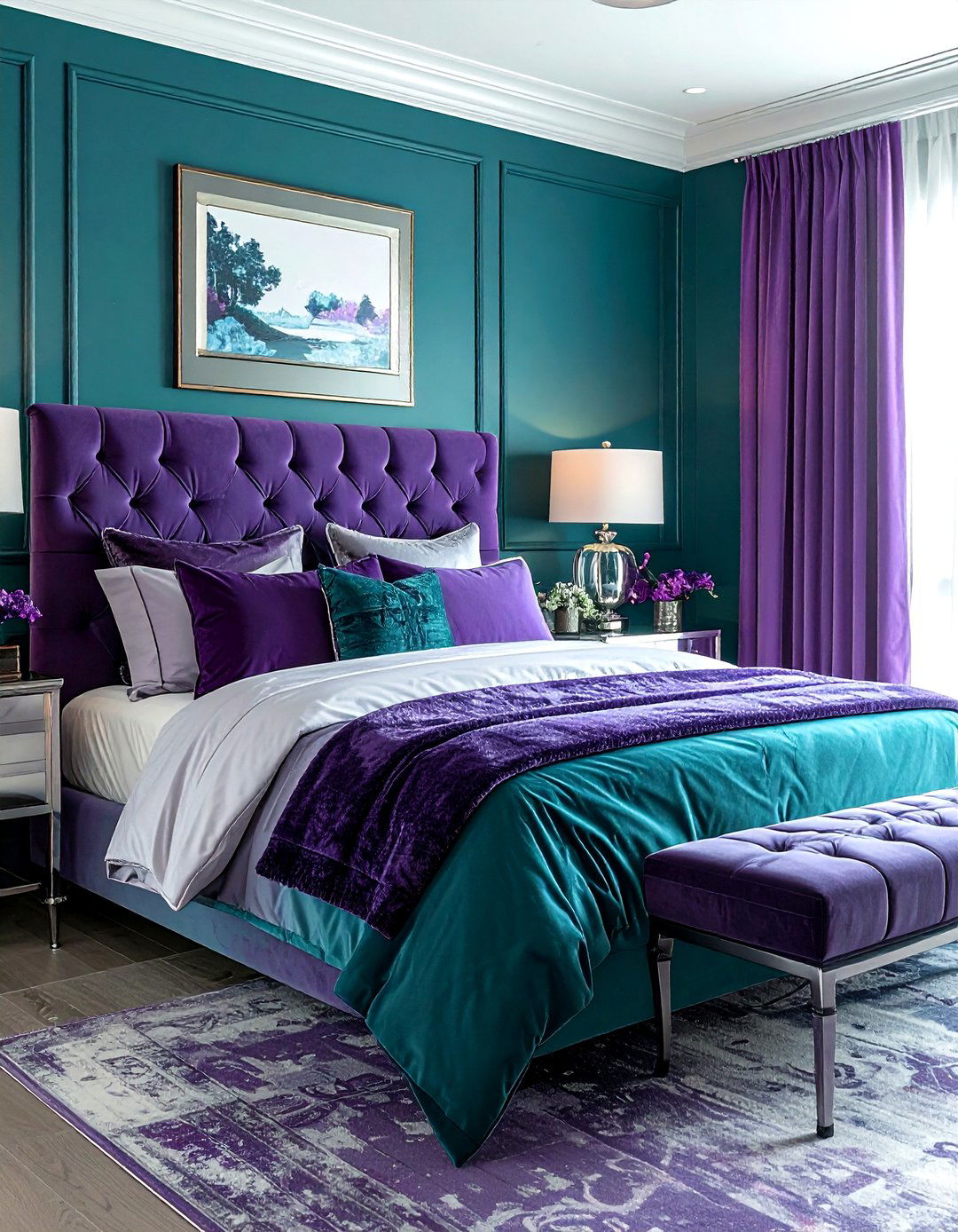 Teal And Purple Color Palette - 30 mermaid bedroom ideas