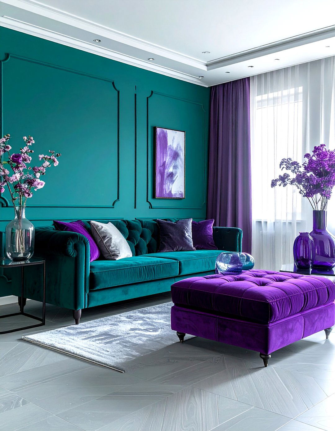 Teal And Purple - 30 modern teal living room ideas