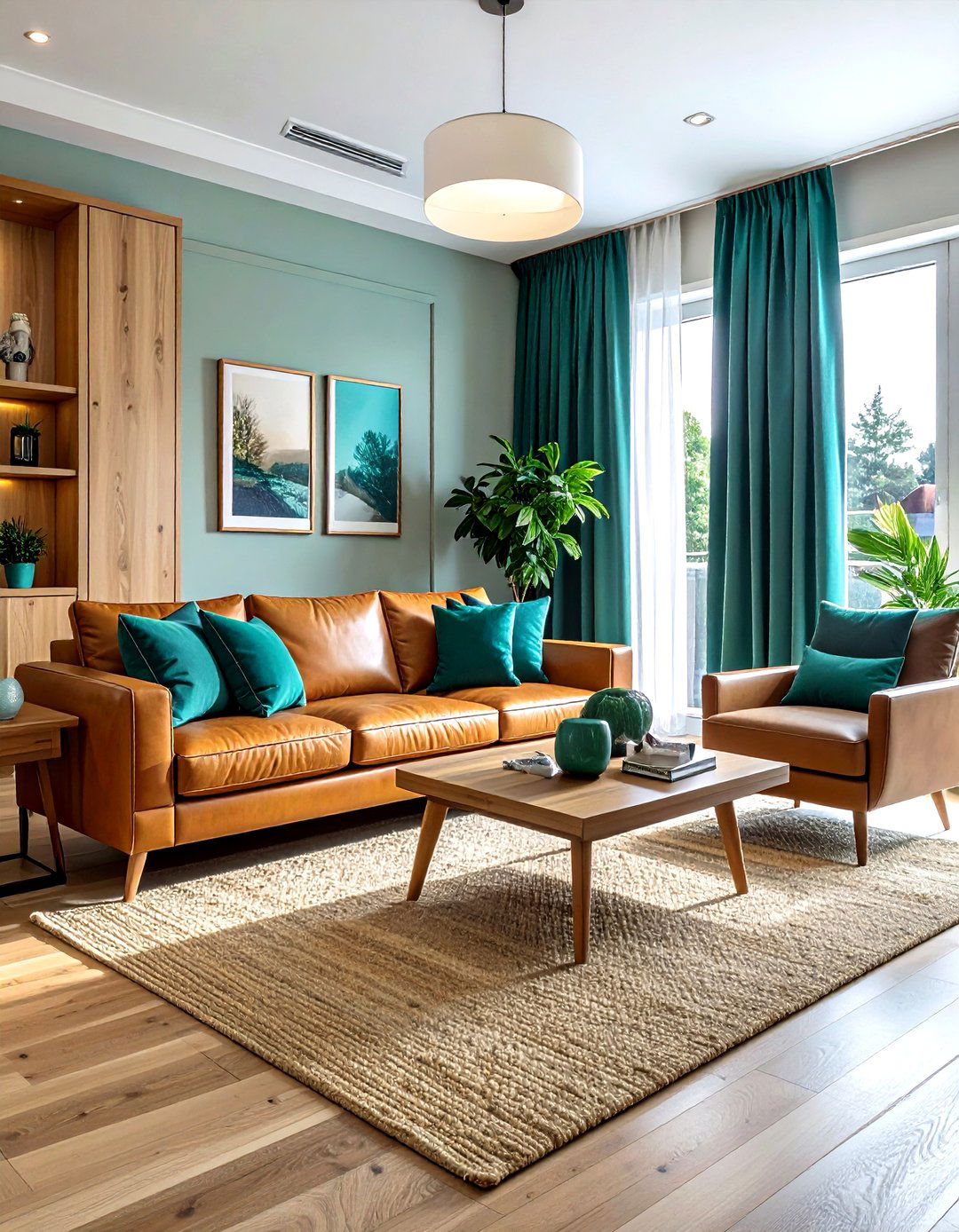 Teal And Tan - 30 modern teal living room ideas
