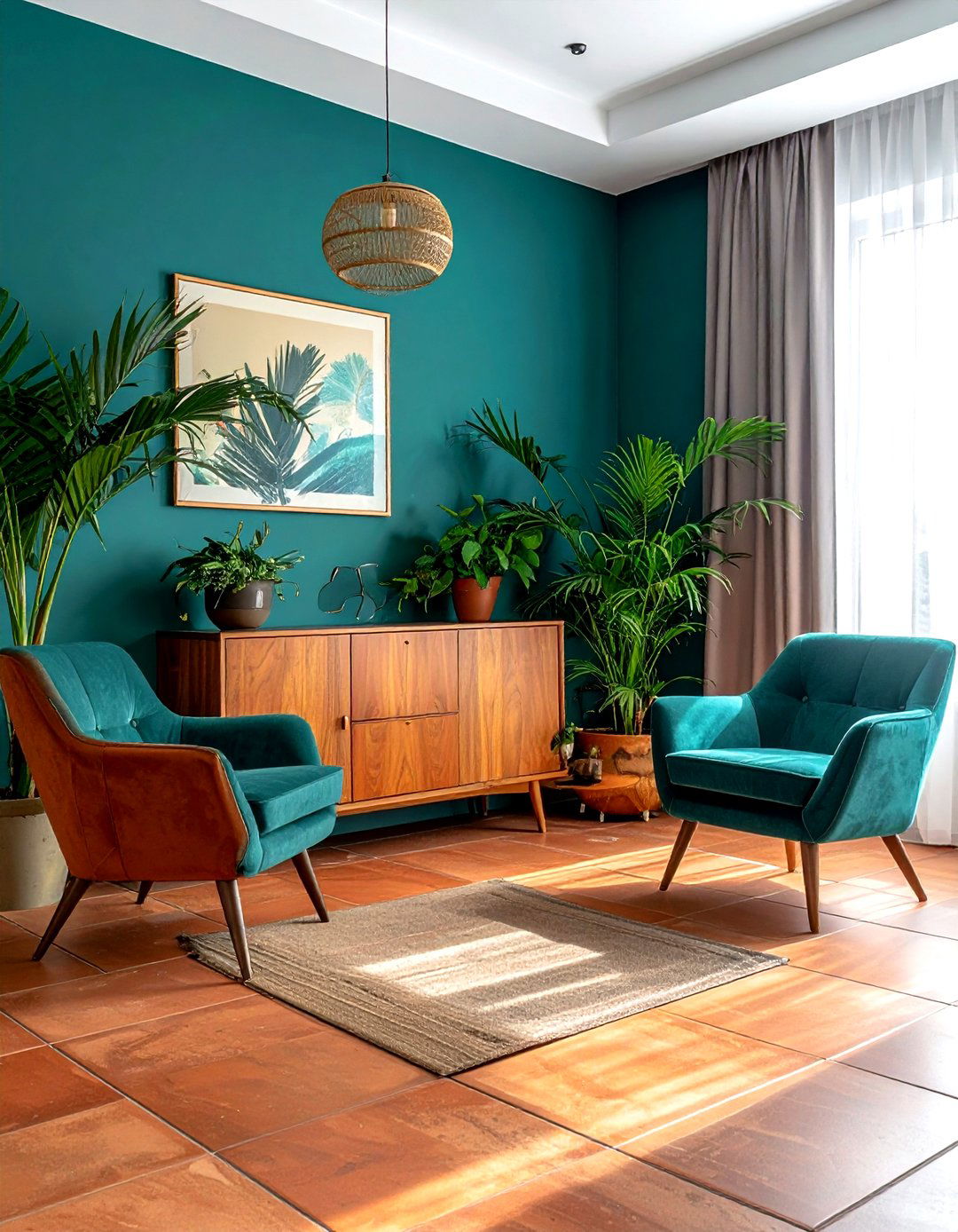 Teal And Terracotta - 30 modern teal living room ideas