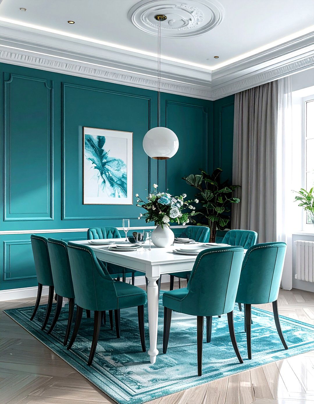 Teal And White Dining Room - 30 cool teal dining room ideas